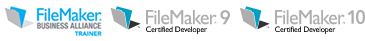 FileMaker Business Alliance Trainer, Certified9, Certified10